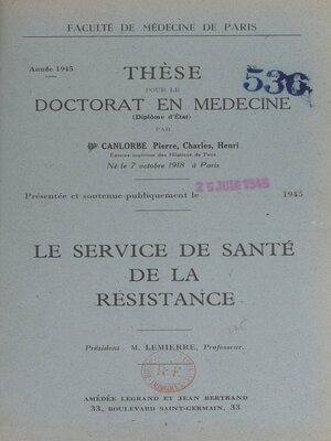 cover image of Le service de santé de la Résistance